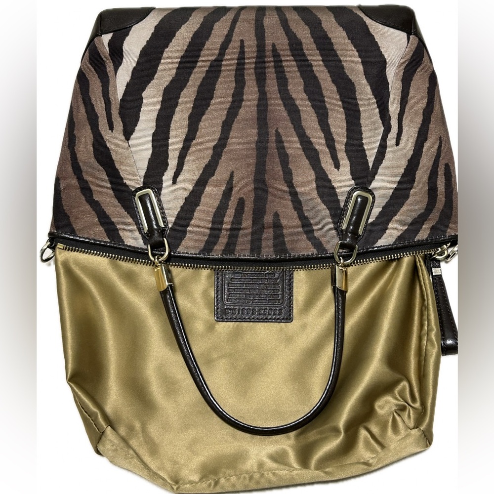 COACH Madison Kelsey Animal Print Jacquard w/Leather Trim Satchel/Crossbody Bag - Picture 11 of 14